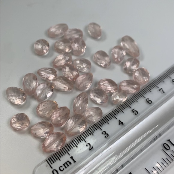 Rose Quartz, Moonstone & Diamond Earrings! - Picture 2 of 7